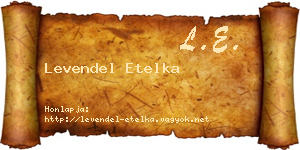 Levendel Etelka névjegykártya